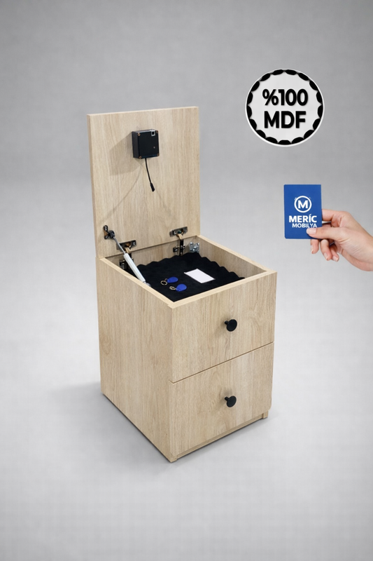 Gizli Bölmeli Şık Komodin - Ahşap